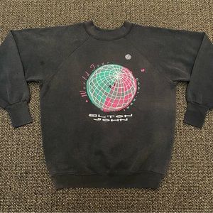 Original Vintage 1989-90 Elton John World Tour Sweatshirt Size Medium/Large